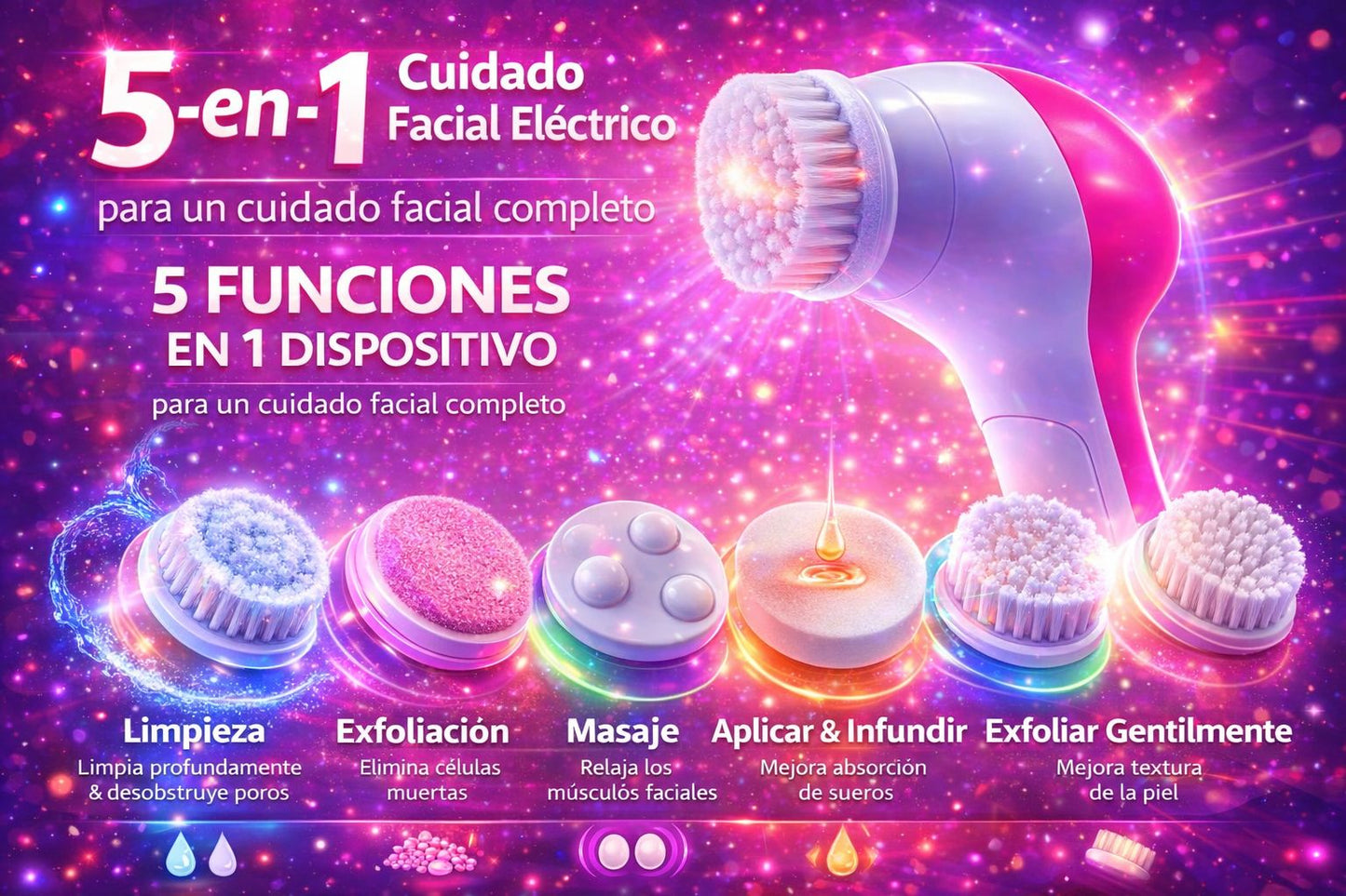 Limpiador Facial eléctrico 5 en 1